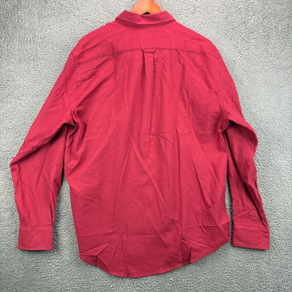 IZOD Mens Stratton Flannel Button Down Shirt Velvet Maroon Large NWT 407GR25R604
